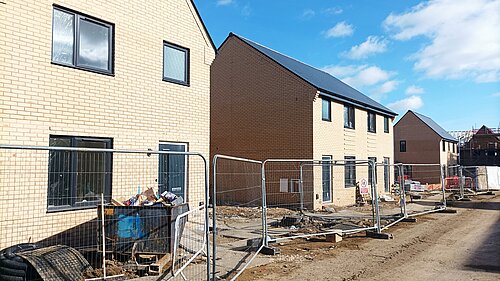 New build houses / homes still being built.