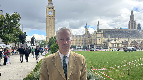 Taunton and Wellington MP, Gideon Amos, at Parliament