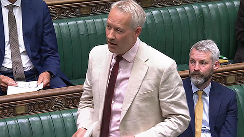 Gideon Amos MP speaks during housing questions