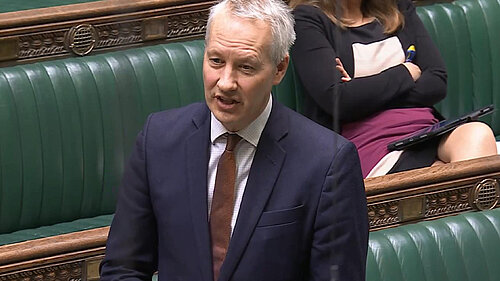 Gideon Amos MP for Taunton and Wellington speaking in the House of Commons
