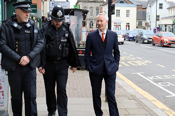 Gideon Amos MP tours Wellington with Steve Jones and Jon O’Connor
