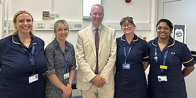 Taunton and Wellington MP, Gideon Amos, visits Musgrove Park Hospital