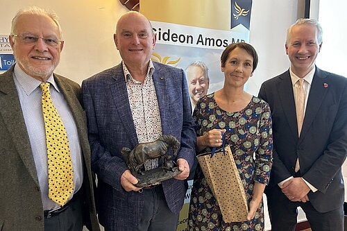 Lib Dem AGM 2025. From left, John Wakefield, Paul Adams, Angela Ashley and Gideon Amos