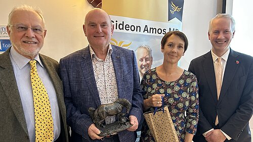 Lib Dem AGM 2025. From left, John Wakefield, Paul Adams, Angela Ashley and Gideon Amos