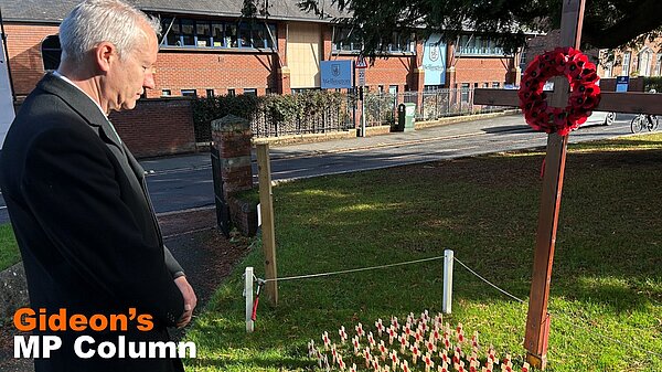 MP for Taunton and Wellington Gideon Amos visits field of remembrance