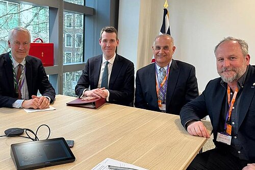 From left, Gideon Amos MP, Matthew Pennycook MP, Cllr Habib Farbahi and Cllr Mike Rigby