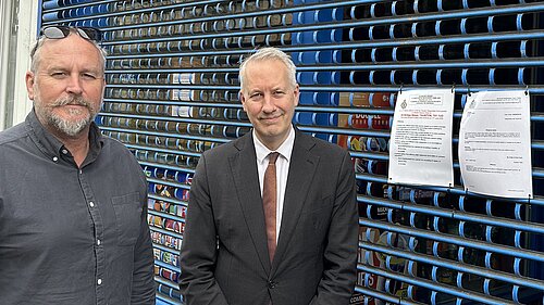 Cllr Mike Rigby and MP Gideon Amos