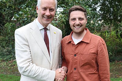 Gideon Amos, MP for Taunton & Wellington, and Tom Deakin